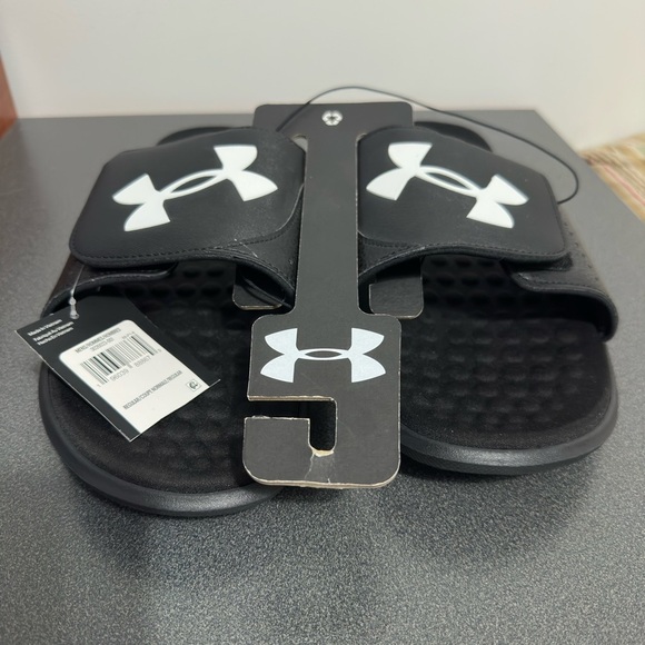Under Armour Black and White Slide Sandals - Picture 7 of 7